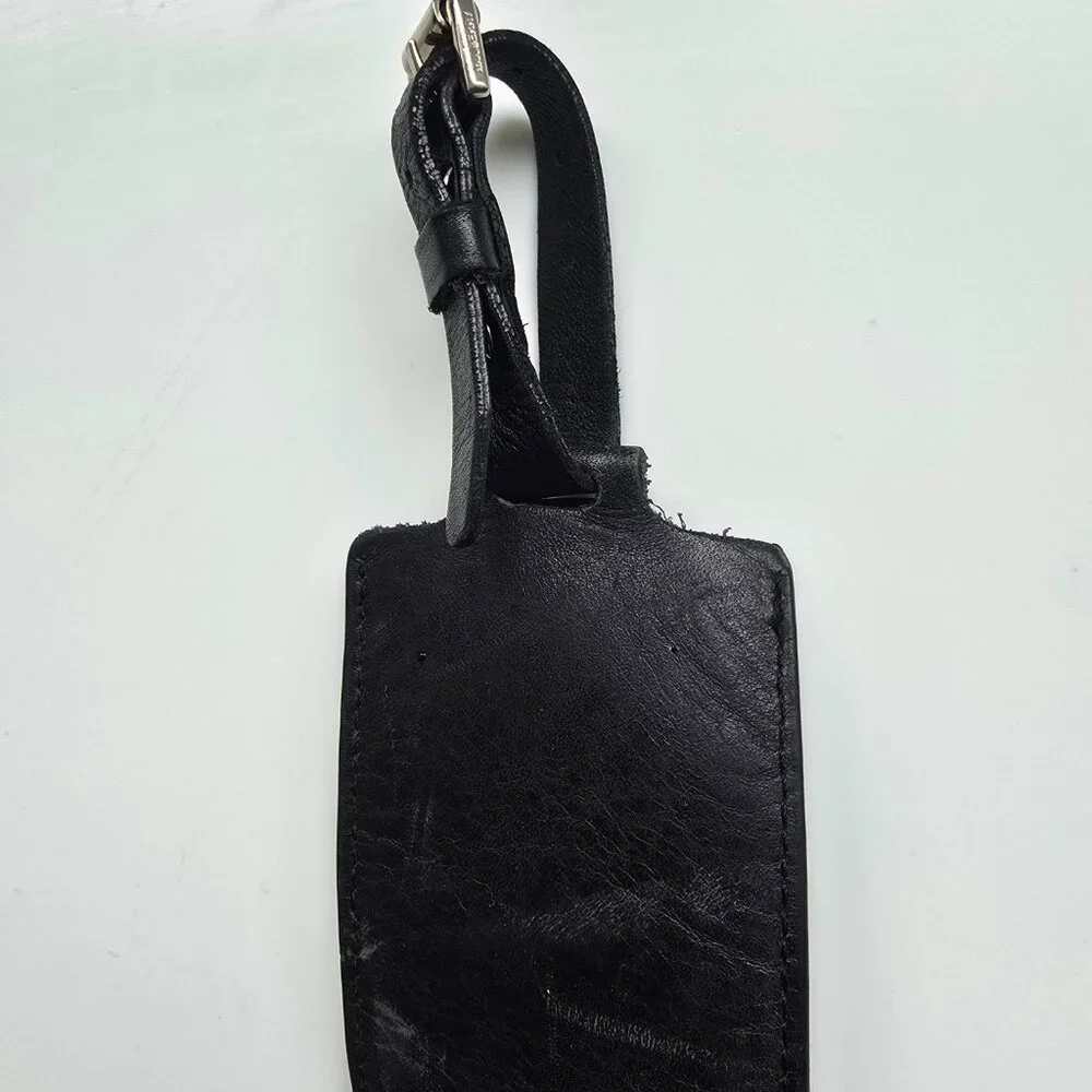Used Tumi Large Leather Luggage Tag